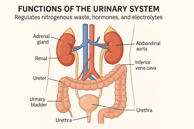 How the urinary system regulates nitrogenous waste, hormones, and electrolytes