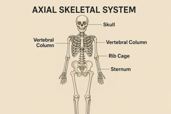 What is the axial skeleton and what makes it essential to human health