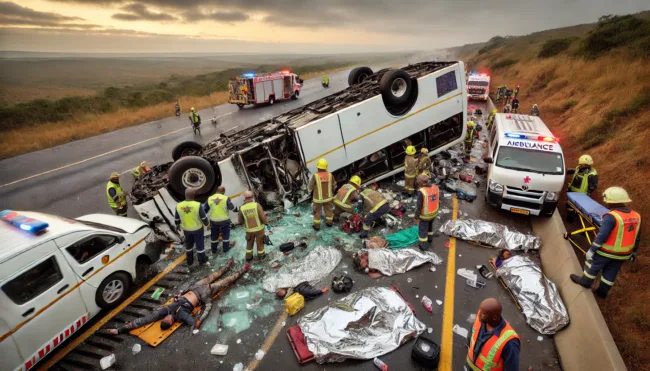 Representative image: A devastating bus crash near Johannesburg has left 12 dead and 45 injured.