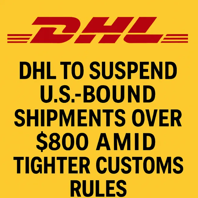 DHL to suspend U.S.-bound shipments over $800 amid tighter customs rules