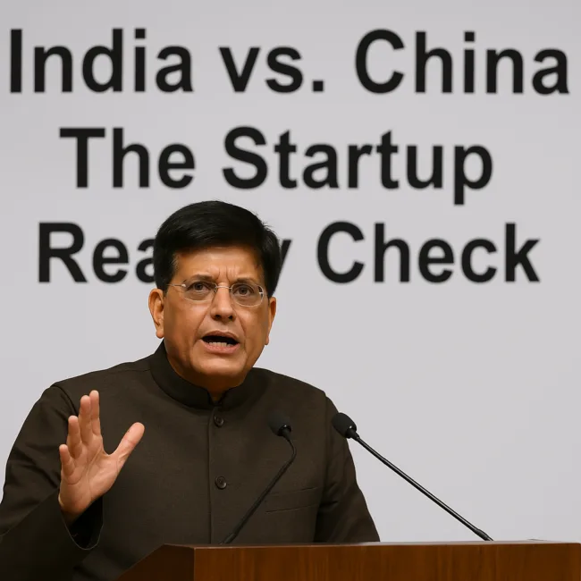 Representative image: India commerce minister Piyush Goyal’s remarks spark startup backlash over deep tech vs. delivery debate