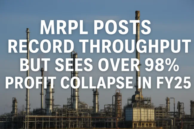 Mangalore Refinery and Petrochemicals Limited (MRPL) posts record crude throughput in FY25 but faces steep profit decline amid global refining margin pressures.