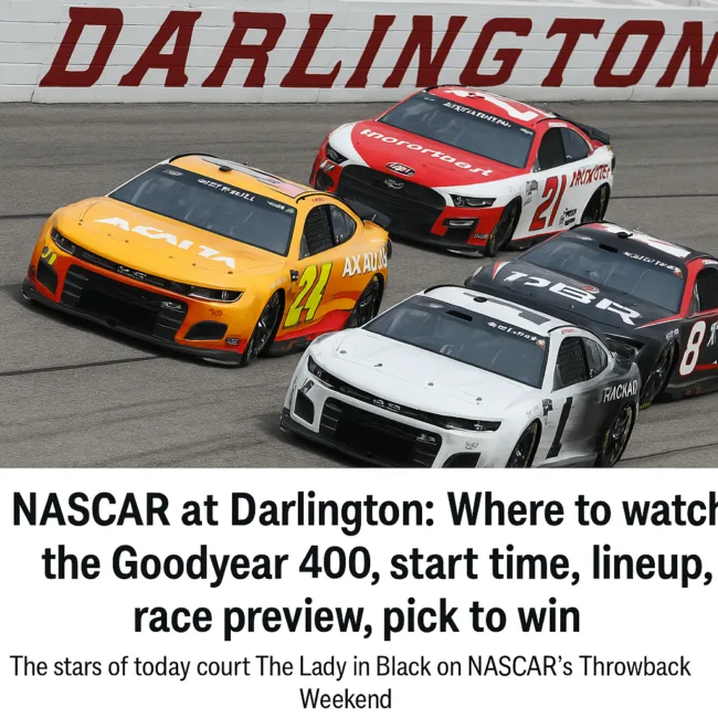 All eyes on Darlington as NASCAR’s Goodyear 400 blends modern racing with throwback tributes