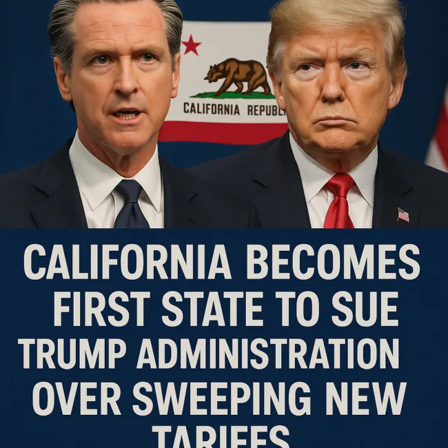 California becomes first state to sue Trump administration over sweeping new tariffs