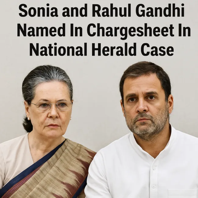 Sonia and Rahul Gandhi named in chargesheet as ED escalates probe in National Herald money laundering case