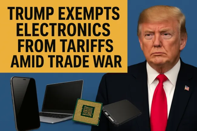 Trump exempts electronics from tariffs, offering relief to tech giants amid trade row