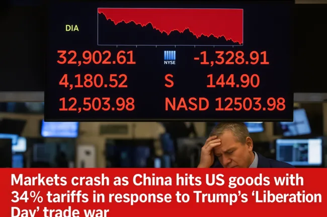 Global stock markets tumble as China imposes 34% tariffs in response to Trump’s sweeping trade escalation