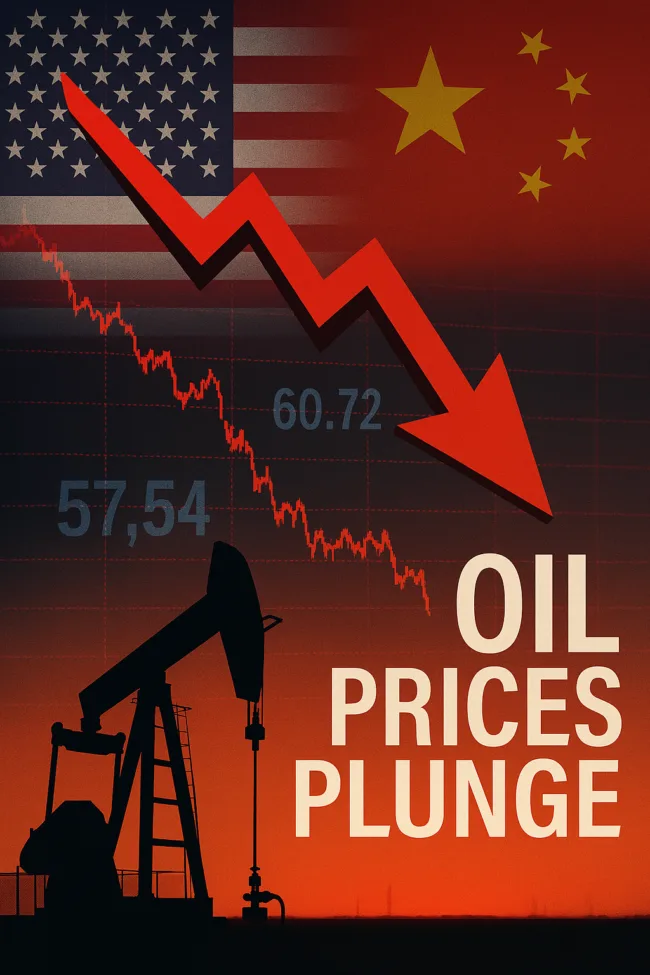 Oil prices plunge as US tariffs on China fuel fears of global demand collapse