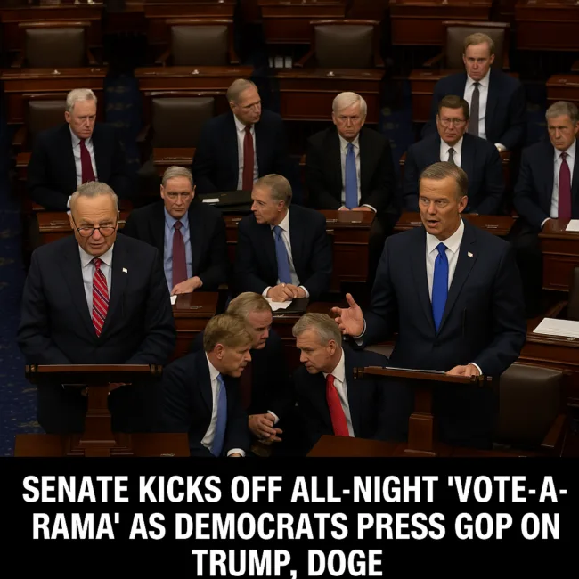 Senate stages all-night vote-a-rama as Democrats force showdown on Trump tax cuts, tariffs, and DOGE oversight