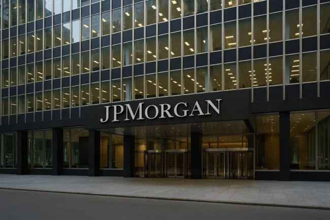 Representative image of JPMorgan Chase headquarters in New York City — the $4 trillion asset manager now enabling clients to buy Bitcoin, marking a historic shift in Wall Street’s crypto adoption.
