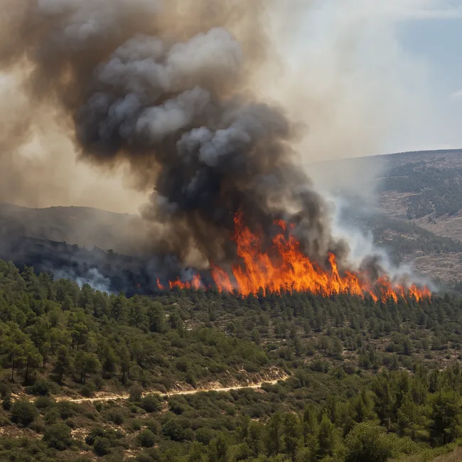 Representative image: Wildfire near Jerusalem scorches thousands of acres of forest land, triggering mass evacuations and disrupting national celebrations—see real-time satellite and ground-level updates on Israel's wildfire emergency.