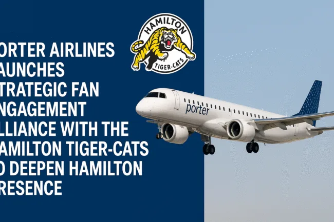 Porter Airlines launches strategic fan engagement alliance with the Hamilton Tiger-Cats to deepen Hamilton presence