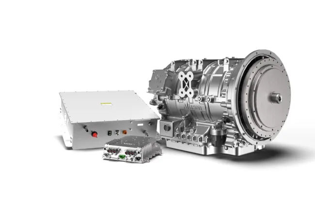 Allison Transmission’s eGen Flex hybrid propulsion system, featuring advanced geofencing technology for reduced emissions and improved fuel efficiency, as supplied for Baltimore’s new hybrid bus fleet.