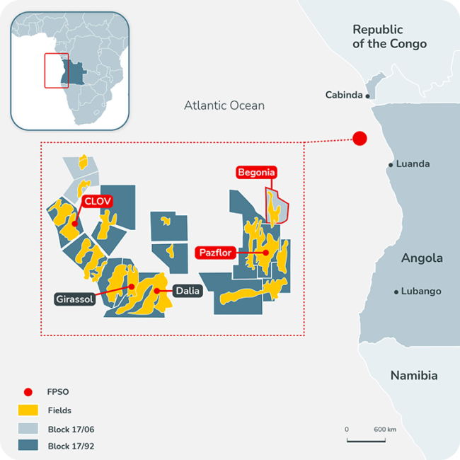 TotalEnergies starts production from BEGONIA and CLOV phase 3 offshore Angola