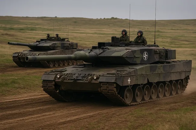 Representative image of NATO main battle tanks during joint exercises in Eastern Europe. The region’s large-scale tank modernization programs are reshaping the alliance’s industrial balance and defense posture.