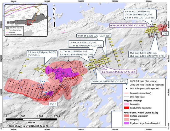 PMET Resources expands lithium and caesium footprint with 2025 drilling at Shaakichiuwaanaan