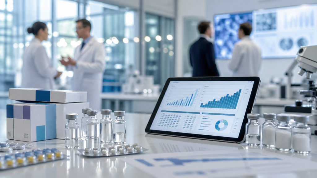 Representative image of pharmaceutical research, drug pipeline analytics and commercial growth trends, reflecting AstraZeneca’s Q1 2026 results and its push to sustain oncology, rare disease and respiratory medicine momentum toward its 2030 revenue ambition.