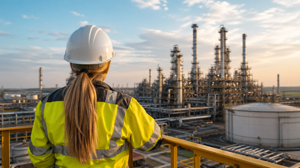 Representative image of an oil refinery and energy infrastructure site, reflecting BP p.l.c.’s stronger first-quarter 2026 profit, refining margin recovery, oil trading boost, and renewed investor focus under chief executive officer Meg O’Neill.