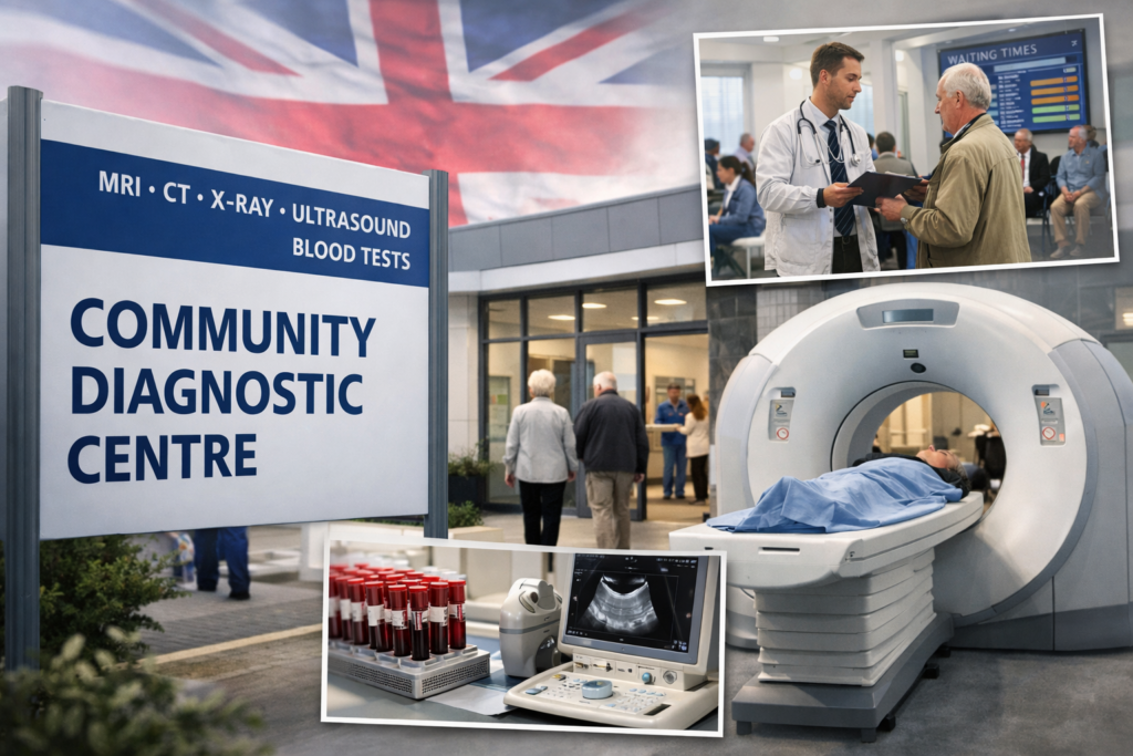 Representative image of a Community Diagnostic Centre in England, reflecting the United Kingdom’s £237 million NHS diagnostic expansion aimed at boosting testing capacity and reducing waiting times.
