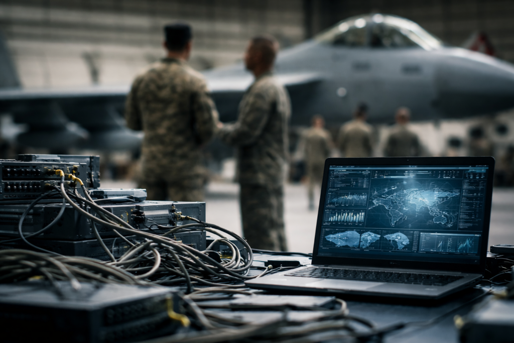 Representative image of U.S. Air Force defense data infrastructure and enterprise IT systems, illustrating how Dell Technologies’ EMC contract win could support military test data modernization.
