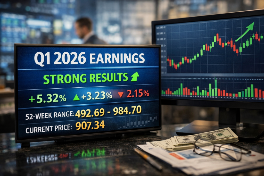 Representative image of financial market screens and trading activity for coverage of Goldman Sachs Q1 2026 earnings, record equities trading revenue, and the latest Goldman Sachs stock outlook.