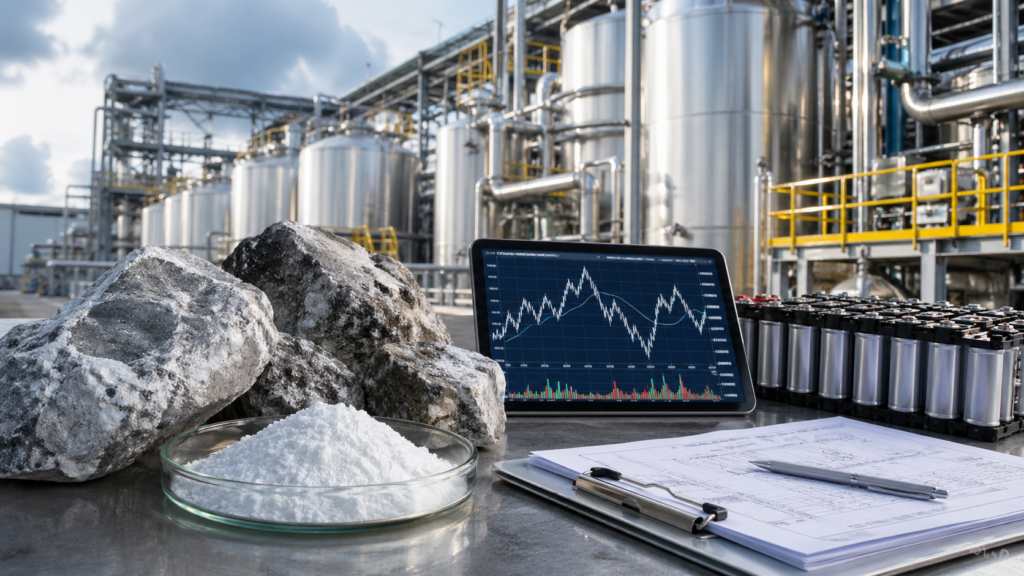 Representative image: Lithium price volatility is becoming a major risk for Western battery materials projects, as miners, converters and investors weigh critical minerals policy support against unstable commodity markets.