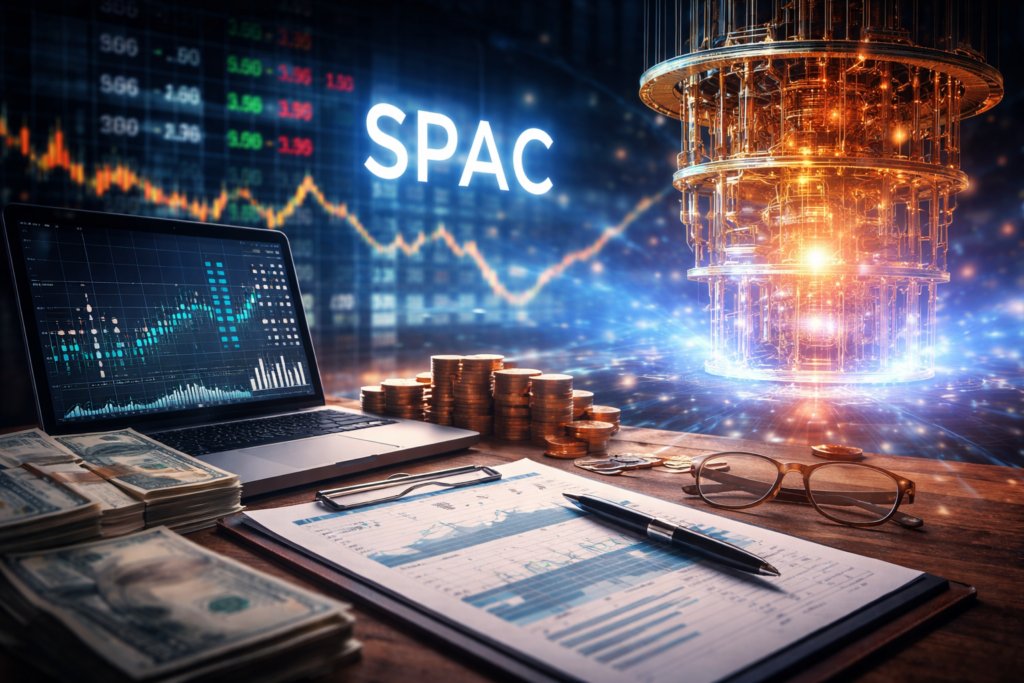 Representative image of Terra Quantum AG’s planned $3.25 billion SPAC deal with Mountain Lake Acquisition Corp. II, highlighting the intersection of quantum technology, capital markets, and public listing ambitions.