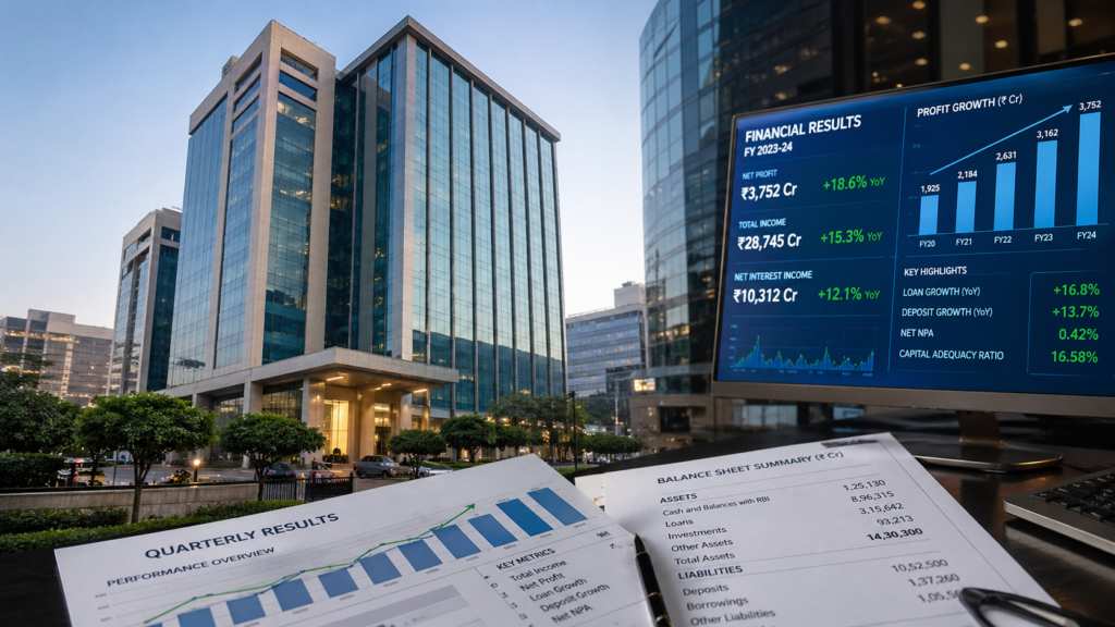 Representative image of a modern Indian banking and financial results dashboard, illustrating UCO Bank’s FY2026 profit growth, stronger loan book, improved deposits and asset-quality momentum as investors assess the outlook for UCOBANK shares.
