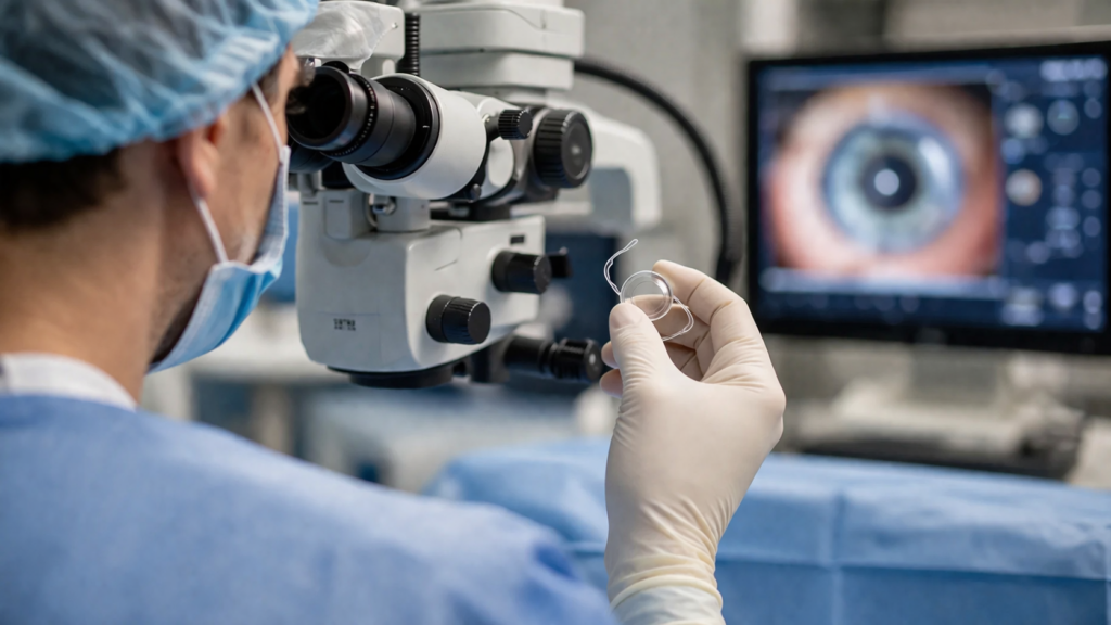 Representative image of cataract surgery technology as Johnson & Johnson highlights new TECNIS PureSee lens data at ASCRS 2026, raising fresh questions about premium intraocular lens growth and surgeon adoption.