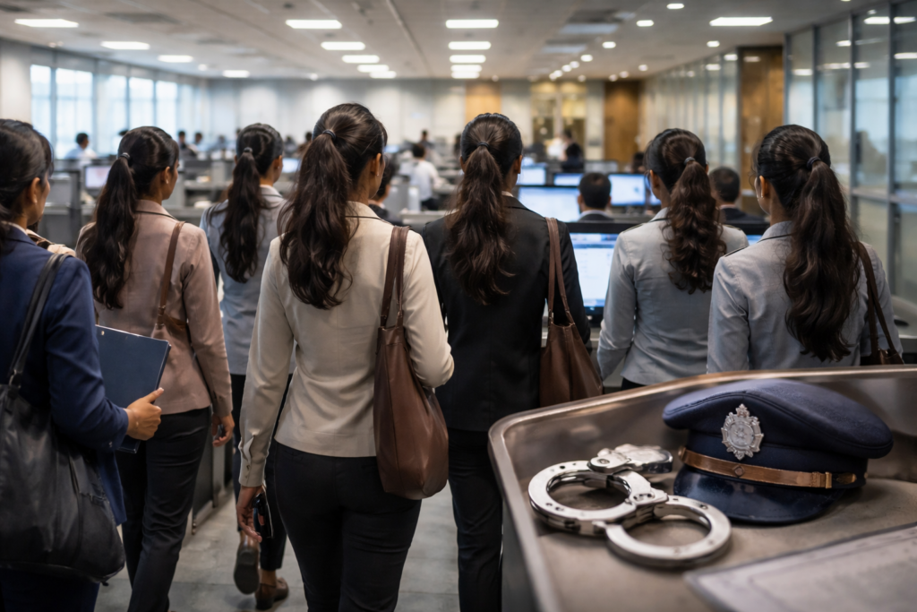 Representative image of a corporate workplace compliance investigation, illustrating the Nashik Police undercover operation inside the Tata Consultancy Services BPO unit and the wider POSH and workplace misconduct scrutiny driving this story.