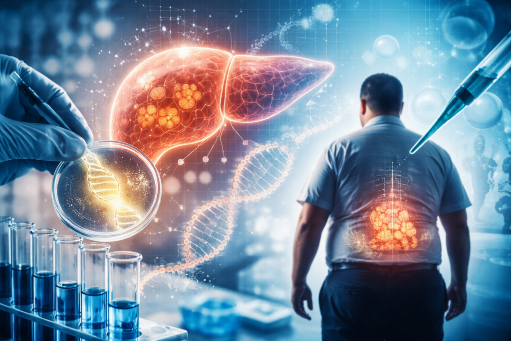 Representative image of metabolic liver disease research as Hoth Therapeutics highlights HT-VA data showing gene-level changes in liver fat metabolism and obesity-linked pathways.