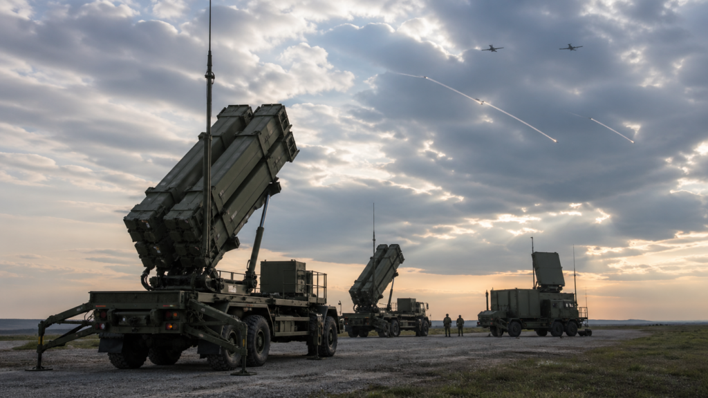 Representative image of mobile air defense launcher systems, highlighting how Leidos Holdings Inc.’s $617 million U.S. Army IFPC Inc 2 contract reflects rising Pentagon demand for drone defense, cruise missile protection and layered military modernization.