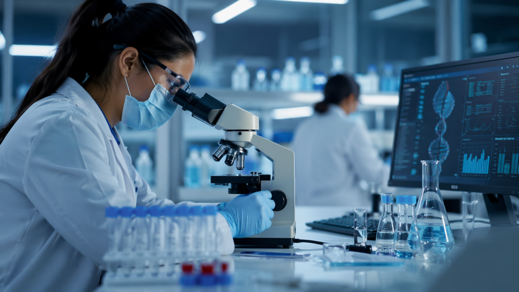 Representative image of a pharmaceutical research laboratory illustrating Sun Pharmaceutical Industries Limited’s specialty drug pipeline, global manufacturing scale, and the key catalysts shaping SUNPHARMA stock sentiment in 2026.