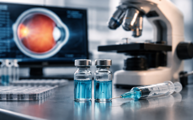 Representative image of retinal drug research and ophthalmology lab development, illustrating the Kodiak Sciences stock story as investors track Zenkuda Phase 3 progress, retina pipeline momentum, and the company’s 2025 financial results.