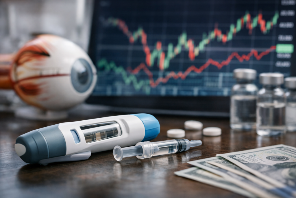 Representative image of a subcutaneous thyroid eye disease treatment concept, reflecting how Amgen’s TEPEZZA Phase 3 injection data could strengthen convenience, access, and franchise durability in the TED market.