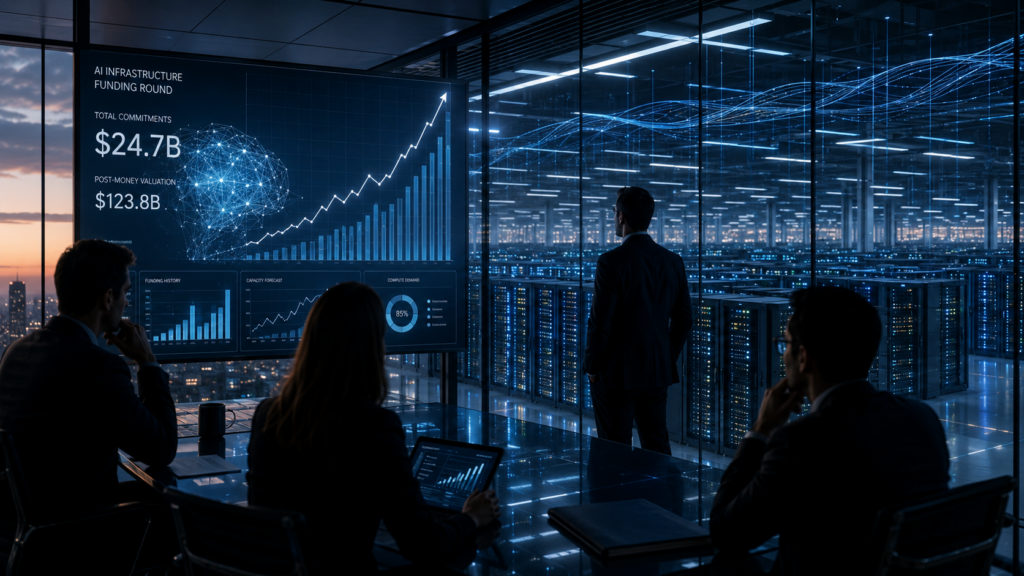 Representative image of AI data center growth and investor funding momentum as Anthropic’s record Series H valuation reshapes the artificial intelligence infrastructure race.