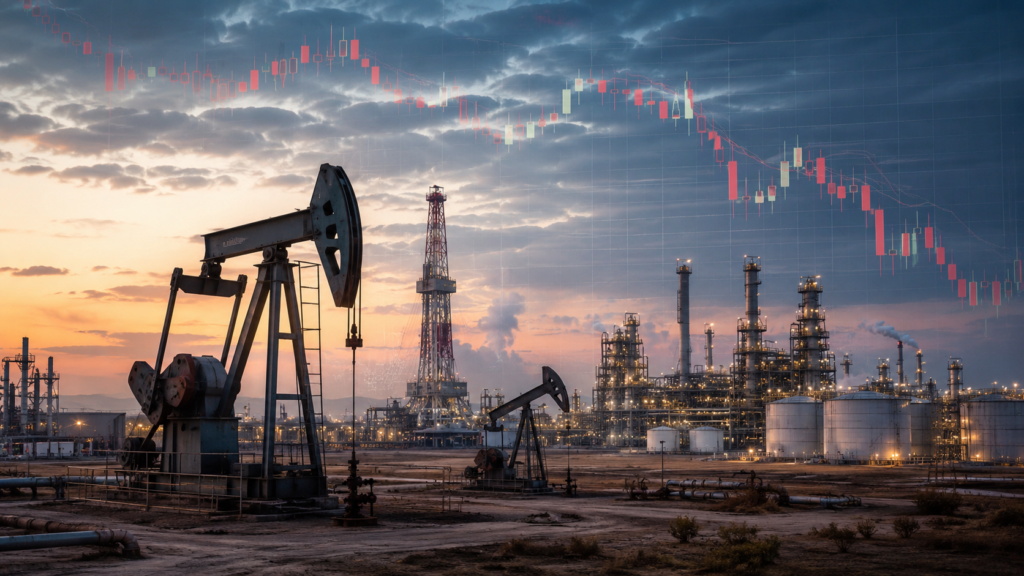Representative image of oil production assets and refinery infrastructure as Chevron Corporation’s first quarter 2026 earnings reveal record U.S. output, strong shareholder returns and investor debate over Big Oil sentiment.