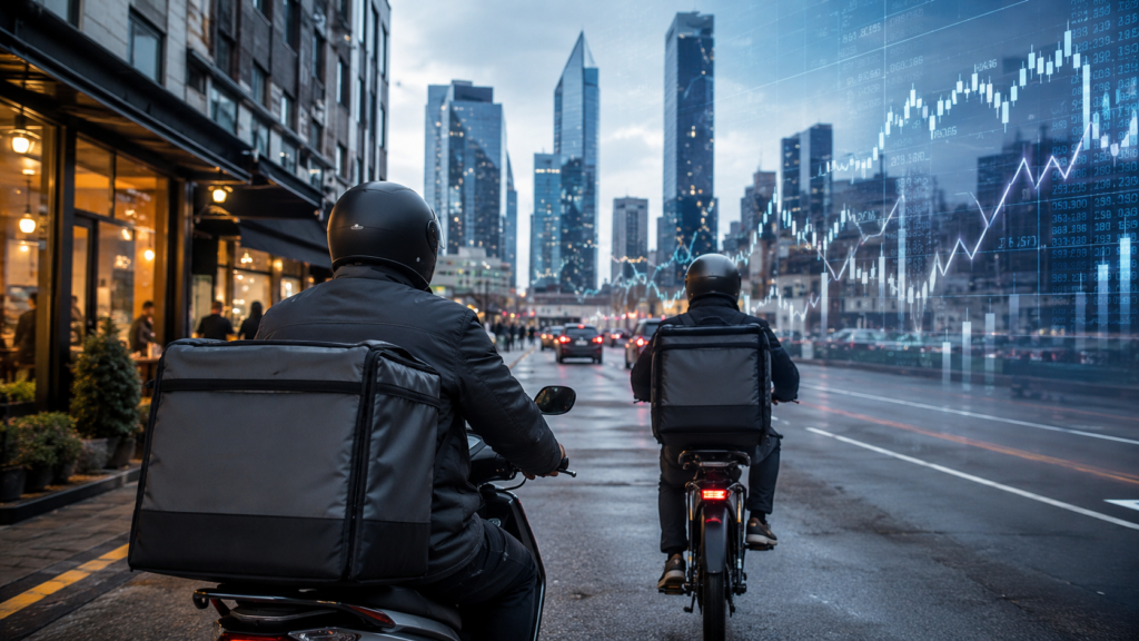 Representative image: Food delivery riders move through a major city as Uber Technologies’ Delivery Hero takeover approach intensifies the global platform consolidation race.