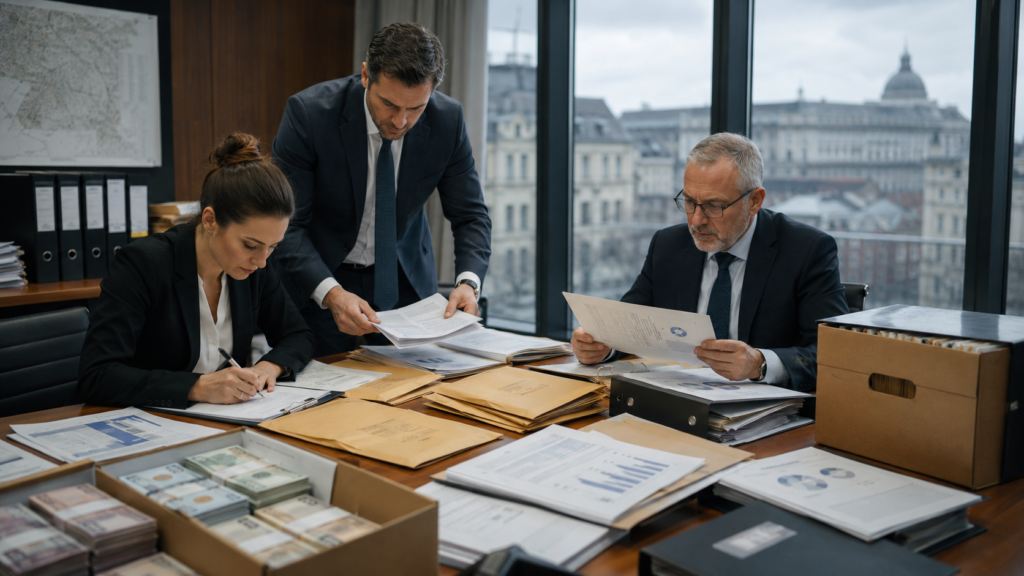 Representative image showing a European financial investigation scene, as Hungary’s central bank-linked foundation probe puts money laundering scrutiny and institutional credibility in focus.
