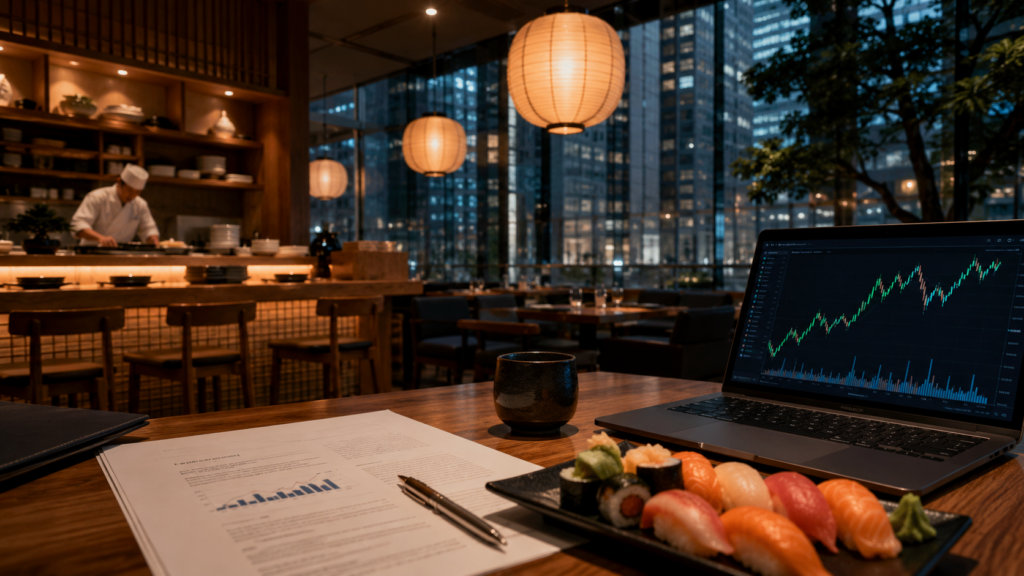 Representative image of a Japanese-themed restaurant business preparing for a Nasdaq IPO, as RIKU Dining Group targets a US$34.5 million listing to fund its Canada and Hong Kong expansion strategy.