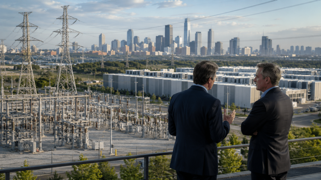 Representative image: Utility executives assess transmission infrastructure and data-center power demand as reported NextEra Energy and Dominion Energy merger talks put the US grid, AI electricity needs and a potential $400 billion utility tie-up in focus.