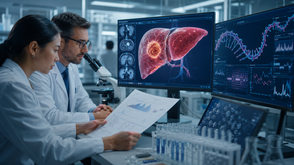 Representative image of RNA-based liver cancer research as Rznomics Inc. advances RZ-001 for hepatocellular carcinoma after receiving U.S. FDA RMAT designation, highlighting the growing role of RNA editing therapies in oncology.