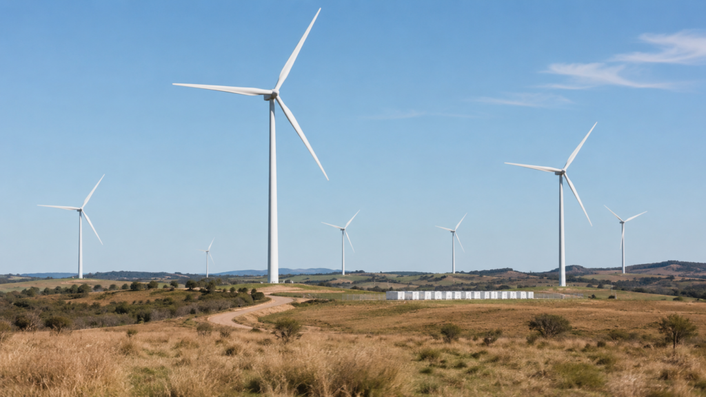 Representative image: A large onshore wind farm landscape reflects RWE’s Theodore Wind Farm project in Central Queensland, where a 1.1GW renewable energy development backed by Australia’s Capacity Investment Scheme could help power about 500,000 Queensland homes.
