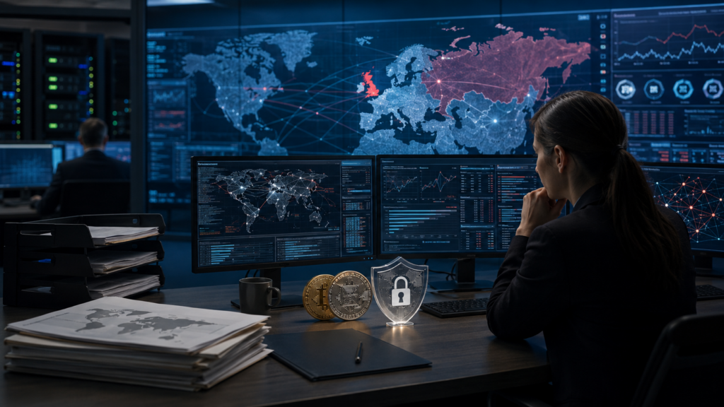 Representative image: UK sanctions on Russian crypto networks highlight how financial intelligence, digital asset monitoring and cyber enforcement are becoming central to the fight against sanctions evasion and shadow finance.