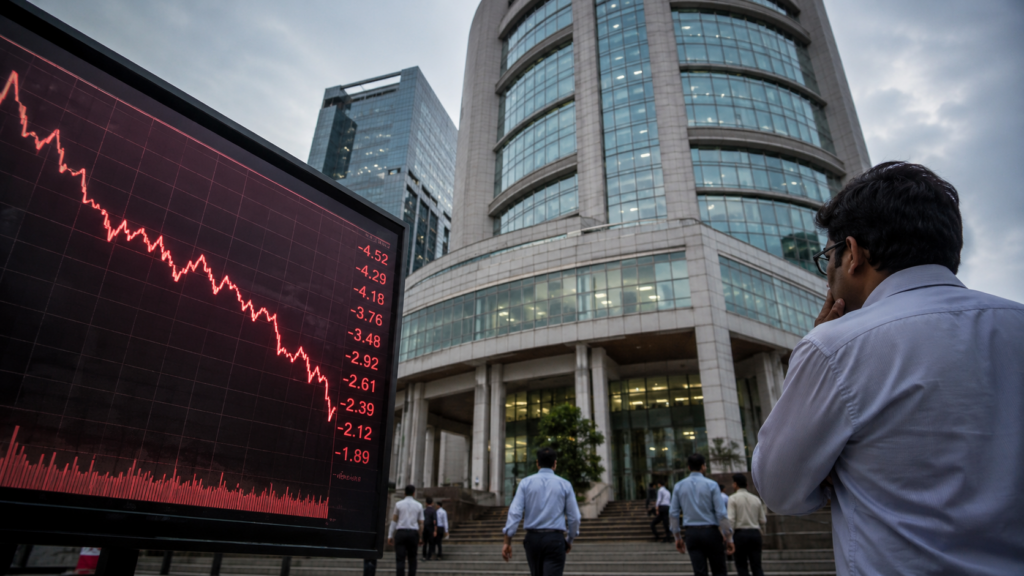 Representative image: State Bank of India’s Q4 FY26 selloff has put SBIN margin pressure, dividend timing, and FY27 banking outlook back in focus for retail investors.