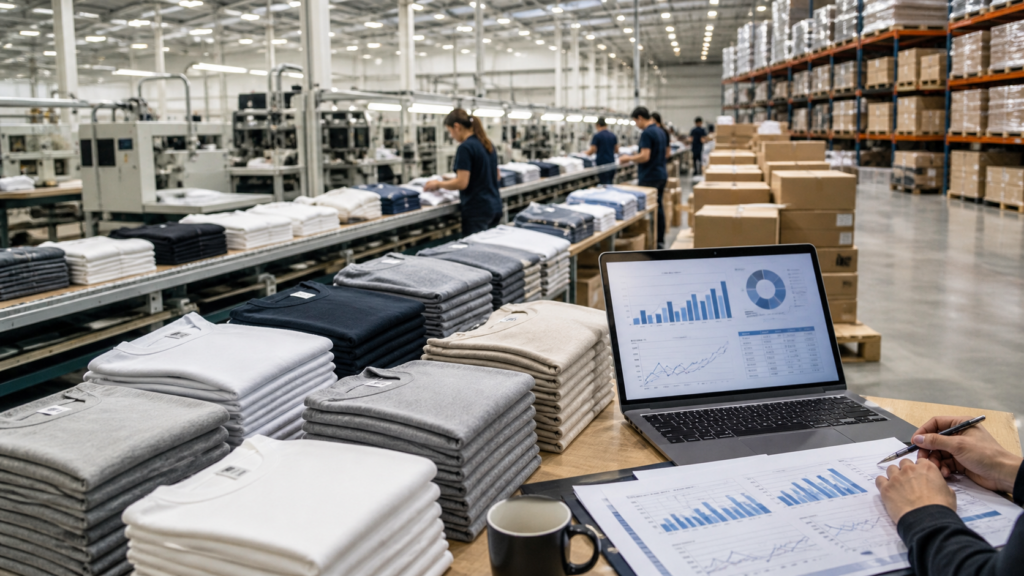 Representative image of apparel manufacturing and financial analysis as Gildan Activewear’s HanesBrands acquisition fuels UBS’s bullish 77% upside outlook for GIL stock.