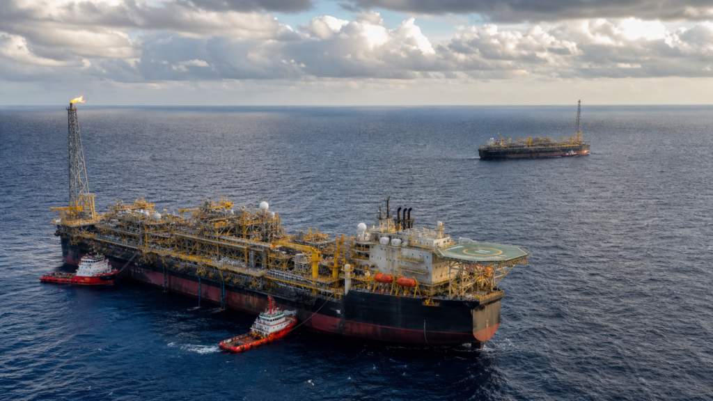 Representative image of a deepwater FPSO hub offshore Angola, illustrating how the Agogo oil field and Agogo Integrated West Hub could strengthen Angola’s upstream oil production outlook in the Lower Congo Basin.