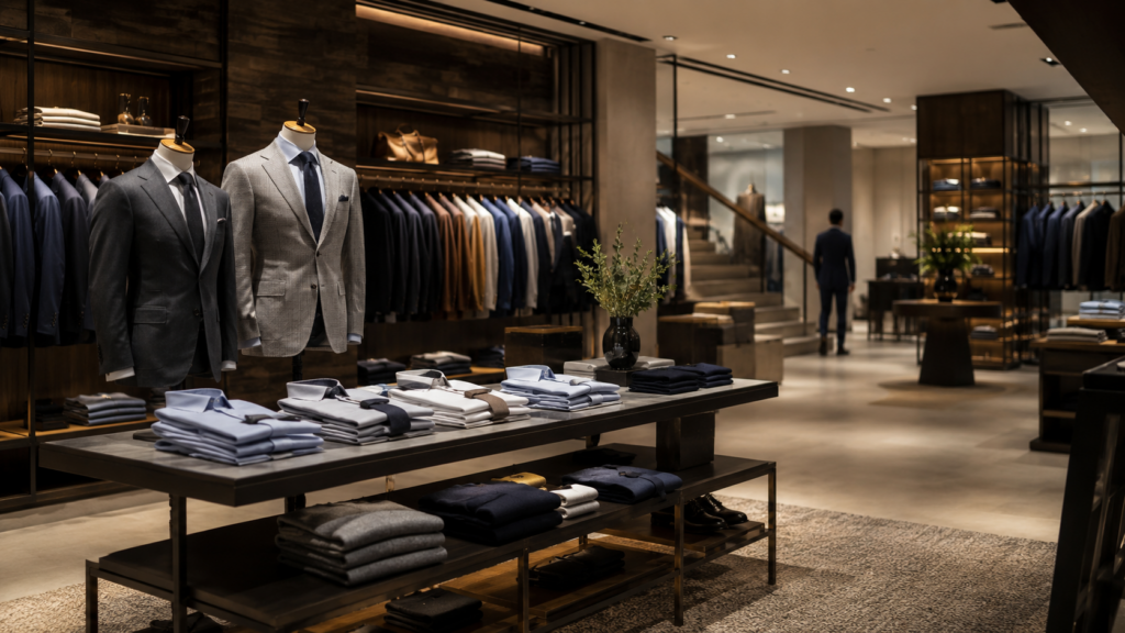 Representative image of premium fashion retail store for Frasers Group Hugo Boss takeover offer and European fashion M&A story.