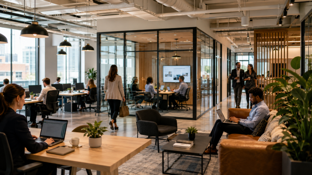 Representative image: A modern flexible workspace highlights International Workplace Group’s leadership transition under Christian Schmitz and its strategy to expand hybrid offices, improve cash flow and accelerate capital-light growth.