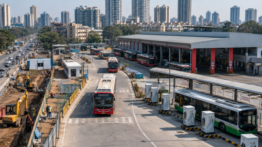 Mumbai’s BEST redevelopment plan aims to modernise bus depots, expand electric bus capacity and build EV charging infrastructure as the city rethinks public transport. Representative image.